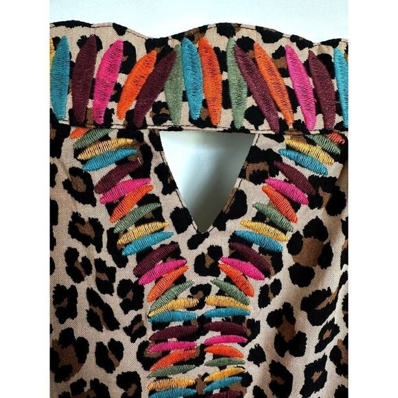 THML Tatum Total Cuteness Cheetah Print Matchstick Tank Top‎ Embroidered NWOT M - Picture 3 of 7
